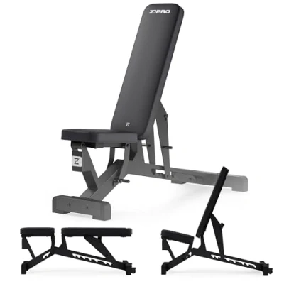Afbeelding van Zipro® Pumpiron Multifunctionele opklapbare halterbank Buikspierbank Fitness Workout bank Verstelbare trainingsbank als schuine Voor Beginners en Professionele sporters Duurzaam Comfortabel