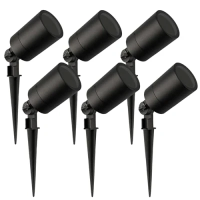 Afbeelding van Ledvion 6x LED Prikspots, Zwart, IP65, 5W, GU10 fitting, 1 Meter Kabel, Spotlight, Tuinspot voor Buiten