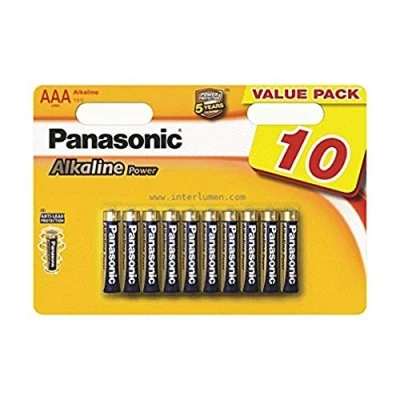 Afbeelding van 10 x AAA Alkaline Batterijen Panasonic 1.5V LR03 R03