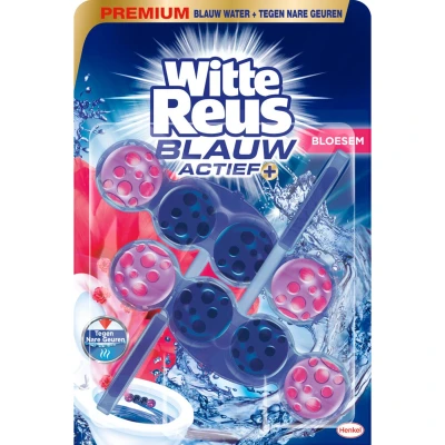 Afbeelding van 2+2 gratis: Witte Reus Toiletblok Blauw Actief Bloesem 2 stuks