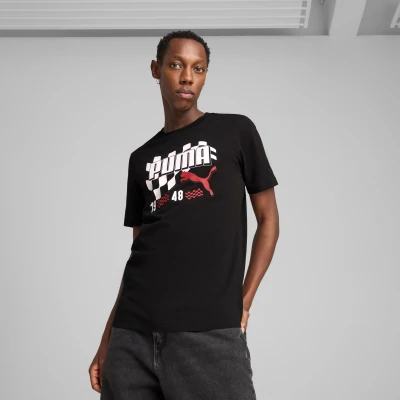 Afbeelding van Puma Graphics MOTO FLAG Tshirt print, Heren, Maat: Large, Black