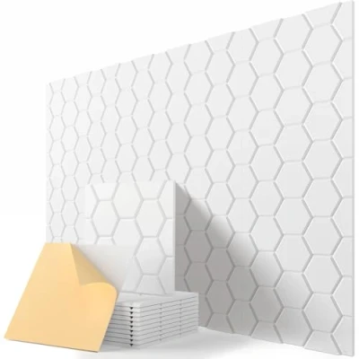 Afbeelding van Akoestische platen, zelfklevend, voor plafonddecoratie, deurdecoratie, geluidsisolatie, studio, speeldecoratie, 30 x 0,9 cm, 12 stuks