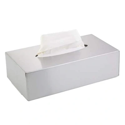 Afbeelding van axentia Cosmeticadoekjesbox voor cosmeticadoekjes, zakdoekjesbox, cosmeticabox als dispenser of houder, zakdoekdispenser met wandmontage, roestvrij staal, zilver, 24,5 x 13 7 cm