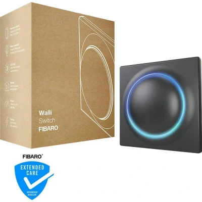 Afbeelding van FIBARO Walli Switch Antraciet Slimme inbouw schakelaar Z Wave Plus