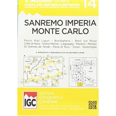 Afbeelding van IGC Blad 14 San Remo Imperia Monte Carlo 1:50.000