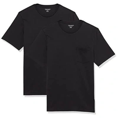 Image de Amazon Essentials Lot de 2 t shirts à manches courtes et col rond pour homme grande taille, coupe classique, noir, taille 4XL