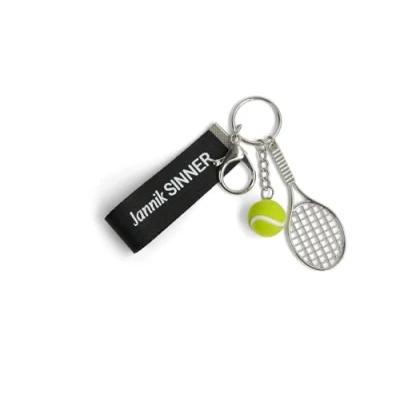 Afbeelding van Pigna, Jannik Sinner Tennishanger met ring en haak, zilver, normaal,