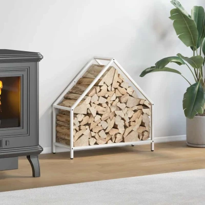 Afbeelding van Brandhoutrek 60x25x60 cm koudgewalst staal wit