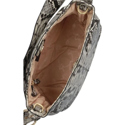Afbeelding van Fred De La Bretoniere Lindi Bucket Bag Python Printed Leather Handtassen Dames Zwart Maat ONESIZE