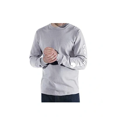Afbeelding van Carhartt T Shirt Logo Long Sleeve Heather Grey XL