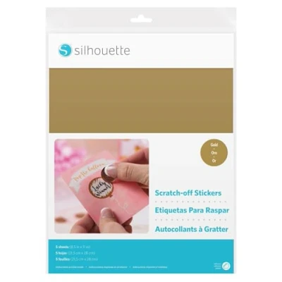 Afbeelding van Silhouette America MEDIA SCRATCH GLD Rechthoek, goudkleurig, zelfklevend, goud, rechthoekig, 215,9 mm, 279,4 5 vellen)