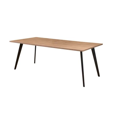 Afbeelding van Bureau vergadertafel Victory 4 poots recht breed 140CM framekleur Antraciet (Ral 7016) kleur blad Licht Eiken