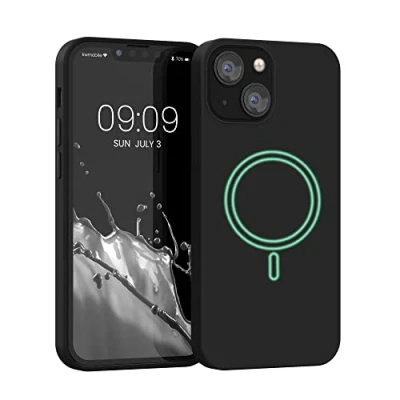 Afbeelding van kwmobile telefoonhoesje geschikt voor Apple iPhone 13 mini Hoesje met magneet compatibel MagSafe Smartphone case in zwart