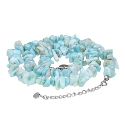 Afbeelding van Lebensquelle Plus Larimar gleufketting 45 cm lang met sluiting, halfedelsteen, Larimar,