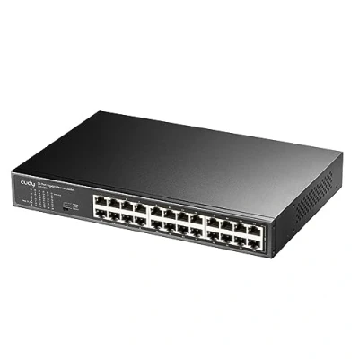 Afbeelding van Cudy GS1024 netwerk Switch Gigabit Ethernet (10/100/1000) Zwart 24 Port Metalen