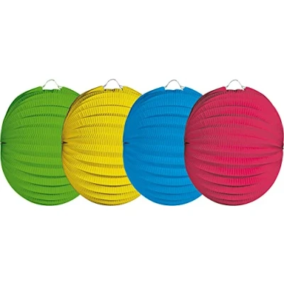 Afbeelding van Folat Bol Lampion effen kleur 22 cm Sint maarten lampionnen optocht papier