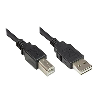 Afbeelding van Good Connections Aansluitkabel USB 2.0 EASY plug A naar B, zwart, 5m, (5 m, 2.0), kabel