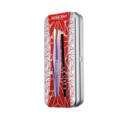 Afbeelding van Deborah Milano Cadeauset voor dames, tinnen oogmake up, met instant mascara Volume Up to the Stars en 24 uur 251 potlood, zwart, 2
