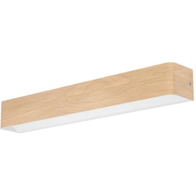 Afbeelding van EGLO Sania 6 led wandlamp, omhoog en omlaag, metalen lamp in lichthoutlook, spiegellamp voor badkamer hal, warm wit, IP44