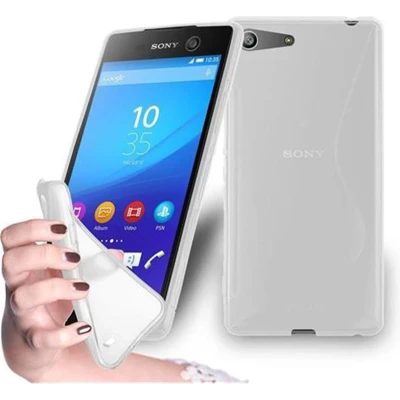 Afbeelding van Cadorabo Hoesje geschikt voor Sony Xperia M5 in SEMI TRANSPARANT Beschermhoes gemaakt van flexibel TPU silicone Case Cover