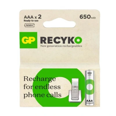 Image de GP 650 ReCyko pile rechargeable AAA / HR03 Ni Mh (2 pièces)