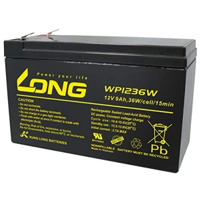 Afbeelding van Kung Lange AGM accu, lood 12 V, 9 Ah, WP1236W, hoge stroom, compatibel met MP1236H, NPW45 12, HR1234WF2, UP RW1245P1