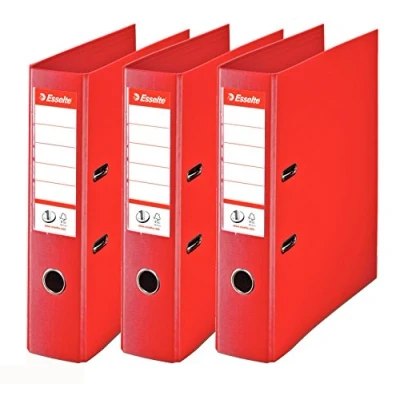 Afbeelding van Esselte, Nr. 1 Power, 3 mappen, met hendel, rood, achterkant 75 mm, A4, PP, 624273