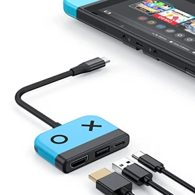 Afbeelding van USB type C naar HDMI tv adapter voor Switch/Switch OLED, 3 in 1 reservebasis dock met 3.0 PD Charge 4K compatibel Switch, Macbook, iPad Pro, apparaten