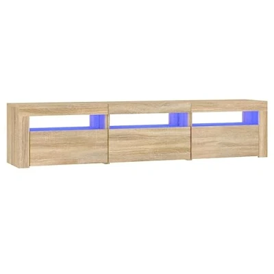 Image de vidaXL Meuble TV avec lumières LED Chêne sonoma 180x35x40 cm3152756
