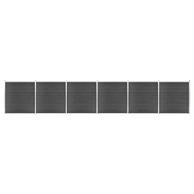 Afbeelding van Schuttingpanelenset 1045x186 cm HKC zwart