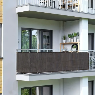Afbeelding van Shadow Comfort® Balkondoek Balkonscherm Balkon zonnescherm 80 cm x 500 Carbon Black
