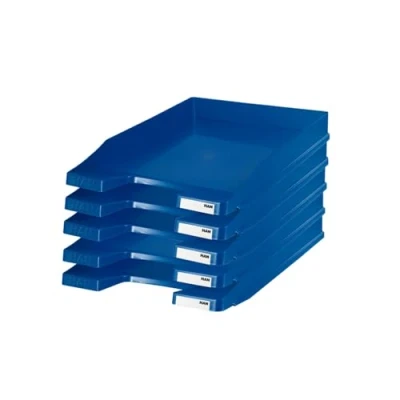 Afbeelding van HAN JUNIOR Set van 5 brievenbakken, brievenhouder, papierrek, plat rek tot DIN A4/C4, 1025 14, blauw