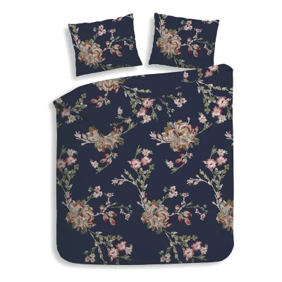 Afbeelding van Dekbedovertrek Heckett Lane Daisy Flanel Navy Blue