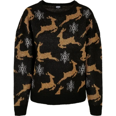 Afbeelding van Urban Classics Oversized Christmas Trui, Dames, Maat: 4XL, Blackgold