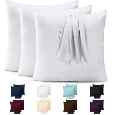 Afbeelding van Utopia Bedding Set van 4 kussenslopen, 50 x cm, 100% polyester, wit, kussenslopen krimp en kleurecht