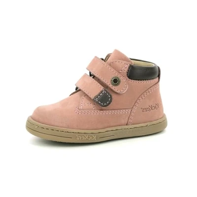 Afbeelding van Kickers Tackeasy Klittenbandschoenen voor kinderen, Maat: 34, Rose clair Leer