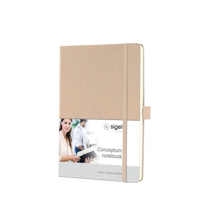 Afbeelding van Sigel notitieboek Conceptum Pure A5 beige hardcover 194 pagina&#039;s 80 grams ruit SI CO650