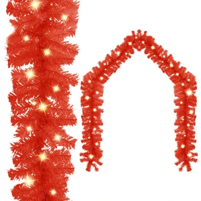 Afbeelding van Kerstslinger met LED lampjes 5 m rood