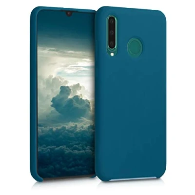Afbeelding van kwmobile telefoonhoesje geschikt voor Huawei P30 Lite Hoesje met siliconen coating Smartphone case in mat petrol