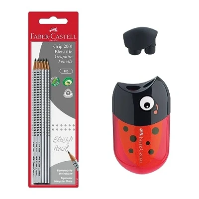 Afbeelding van Faber Castell 205078 Schrijfset met 6 HB potloden en lieveheersbeestje puntenslijper voor kinderen