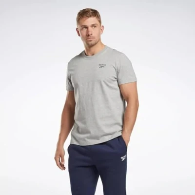 Afbeelding van Reebok LEFT Chest LOGO TEE Tshirt basic, Heren, Maat: Large, Medium grey heather