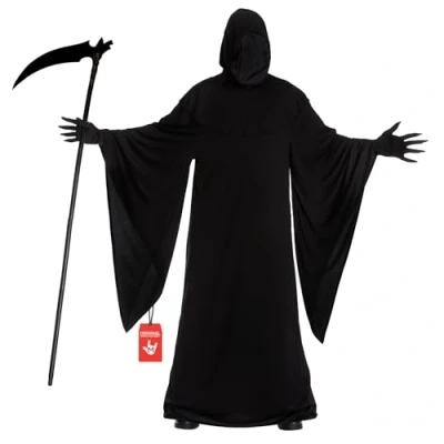 Afbeelding van Morph Magere Hein kostuum voor heren, volwassenen, herenkostuum, Hein, Halloween, Halloween kostuum, maat M
