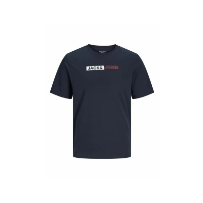 Afbeelding van Jack &amp; Jones CORP LOGO PLAY Oneck Tshirt print black, Heren, Maat: Large, Black