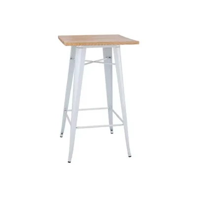Afbeelding van Bolero Bistro Bartafel met Houten Blad Wit (enkel) FB597