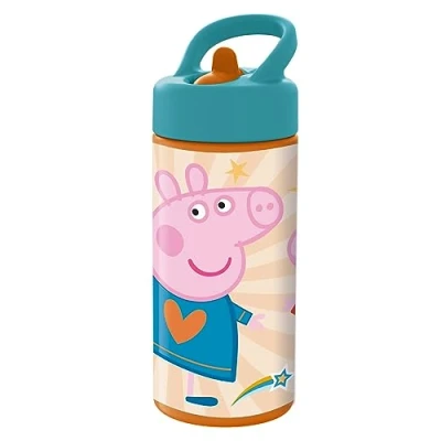 Afbeelding van P:os Peppa Pig 35142 drinkfles voor kinderen met geïntegreerd rietje, 410 ml, lekvrij, school, sport en vrije tijd