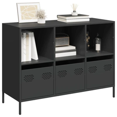 Afbeelding van Dressoir 101,5x39x73,5 cm koudgewalst staal zwart