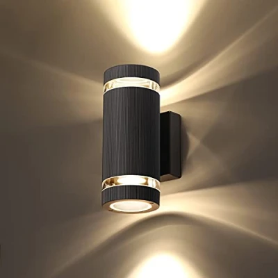 Afbeelding van CELAVY Led wandlamp voor buiten, IP65, waterdicht, buitenlamp, moderne wandverlichting, 3000 K, aluminium, tuin, garage, terras, patio, ingang, buitenverlichting, zwart