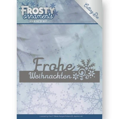 Afbeelding van Dies Jeanine`s Art Frosty Ornaments Text Frohe Weihnachten