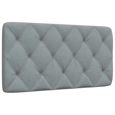 Image de vidaXL Coussin de tête lit gris clair 100 cm tissu