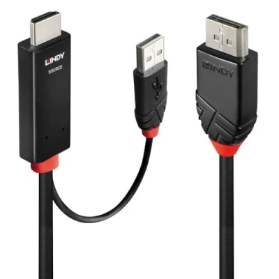 Afbeelding van LINDY Monitor Adapter [1x HDMI stekker, USB 3.2 Gen 1 stekker A (USB 3.0) 1x DisplayPort stekker] 41500